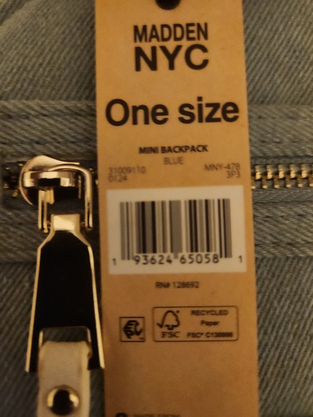 Madden NYC NWT Light Blue Denim Mini Backpack